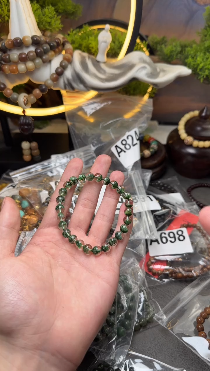 【闪购商品】菩提根/象牙果手串A901 绿菩提幽灵圆珠