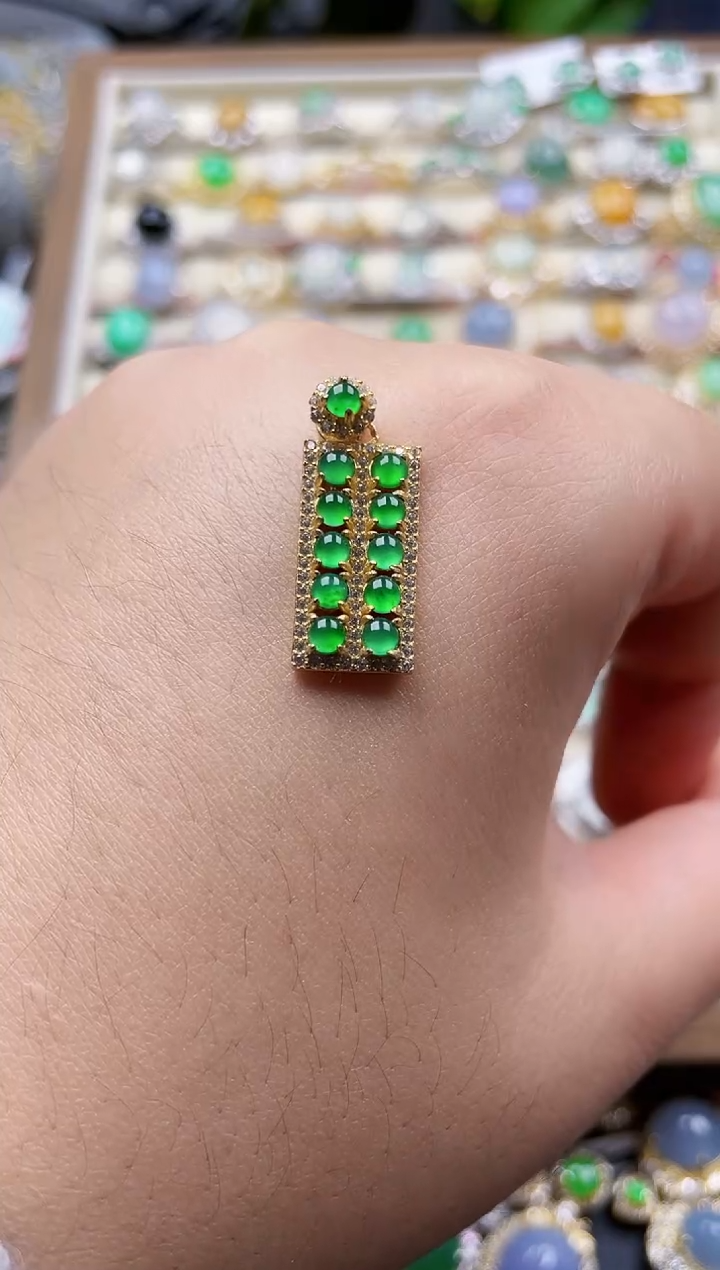 颈饰银S925镶嵌翡翠181