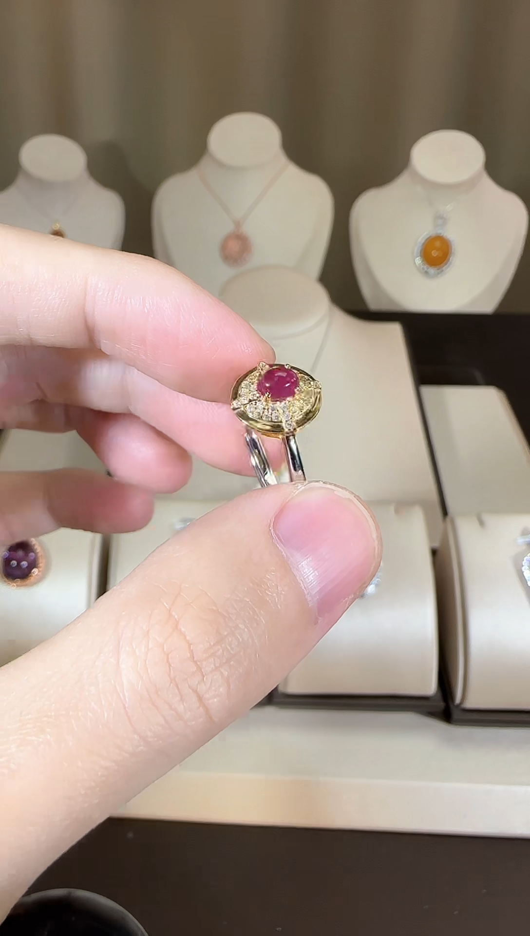 【闪购商品】红宝石戒指银S925镶嵌精致1