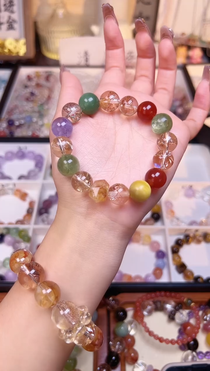 未镶嵌手串水晶金芒