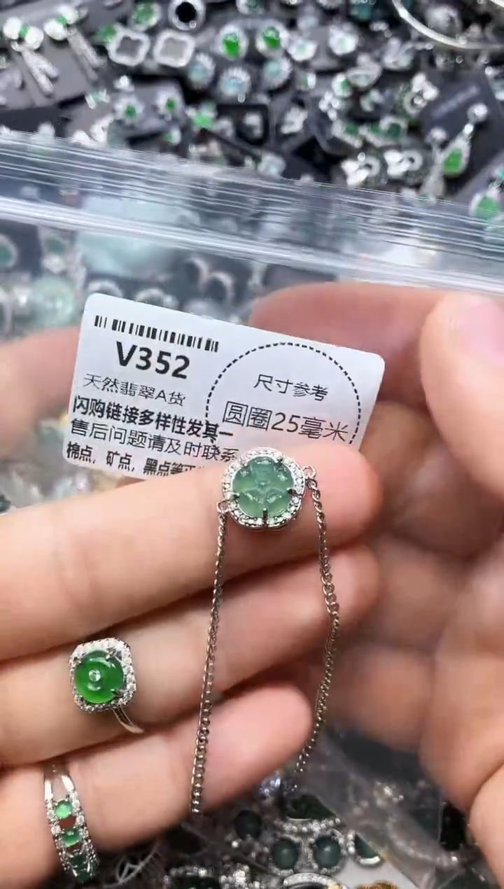 翡翠未镶嵌颈饰V352手链