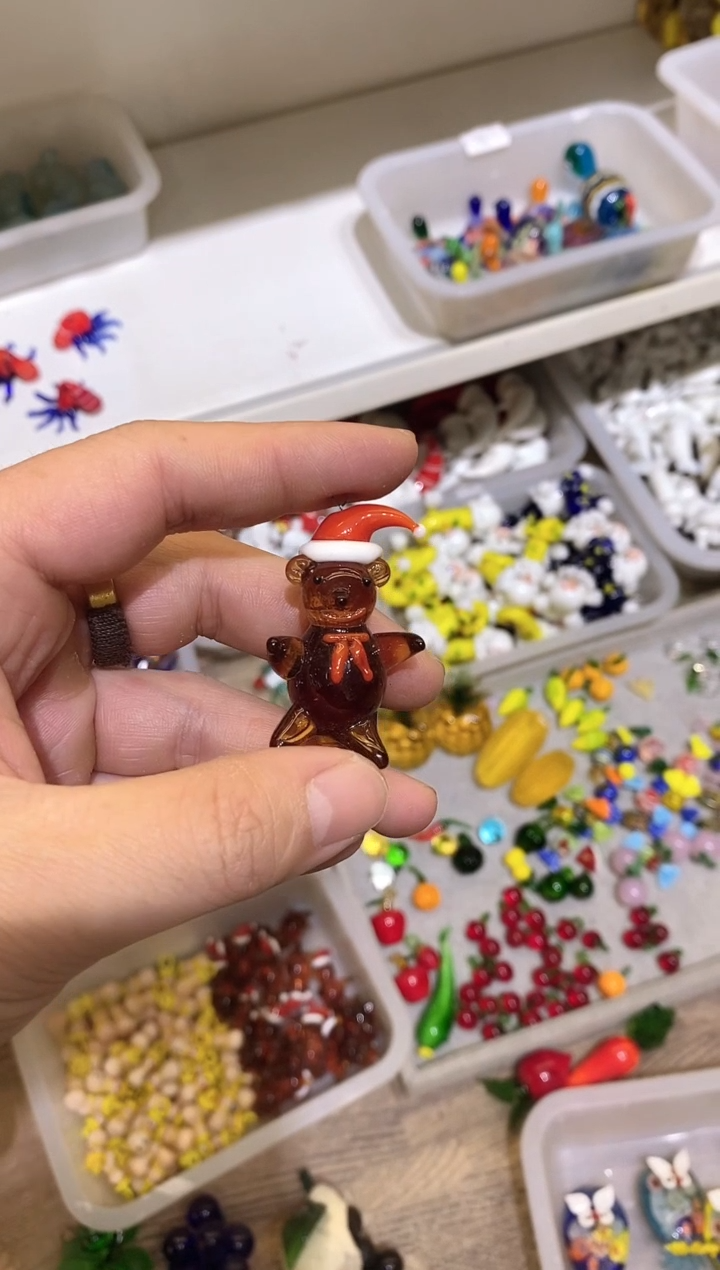 琉璃手工艺品圣诞小熊