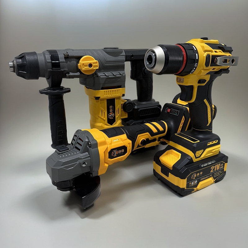 铁奇 高配款无刷锂电套装 重锤 角磨机 电钻 电池通用 一套搞定