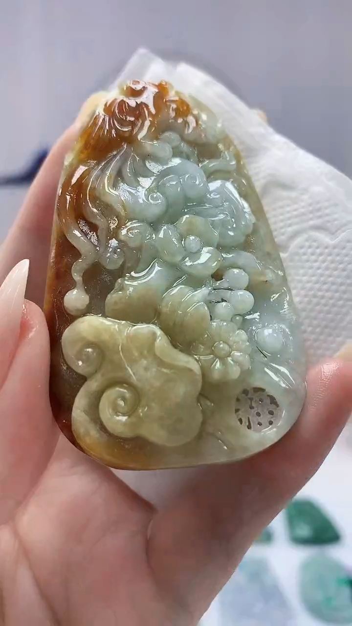 【闪购商品】定制翡翠未镶嵌0405DD-毛货挂件凤凰18