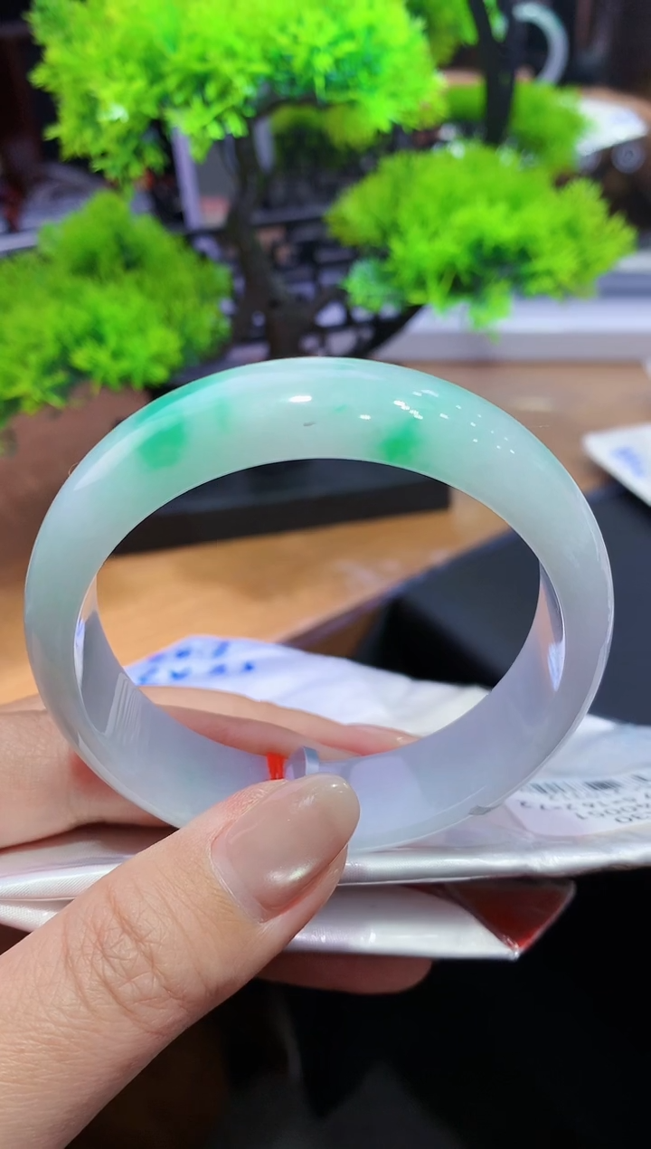 未镶嵌手镯翡翠-k45 天然缅甸A货翡翠58正圈