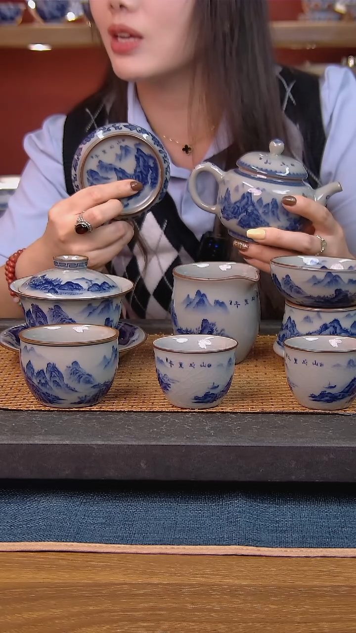 简装家用款8件套 老陶泥开片纹陶瓷茶具