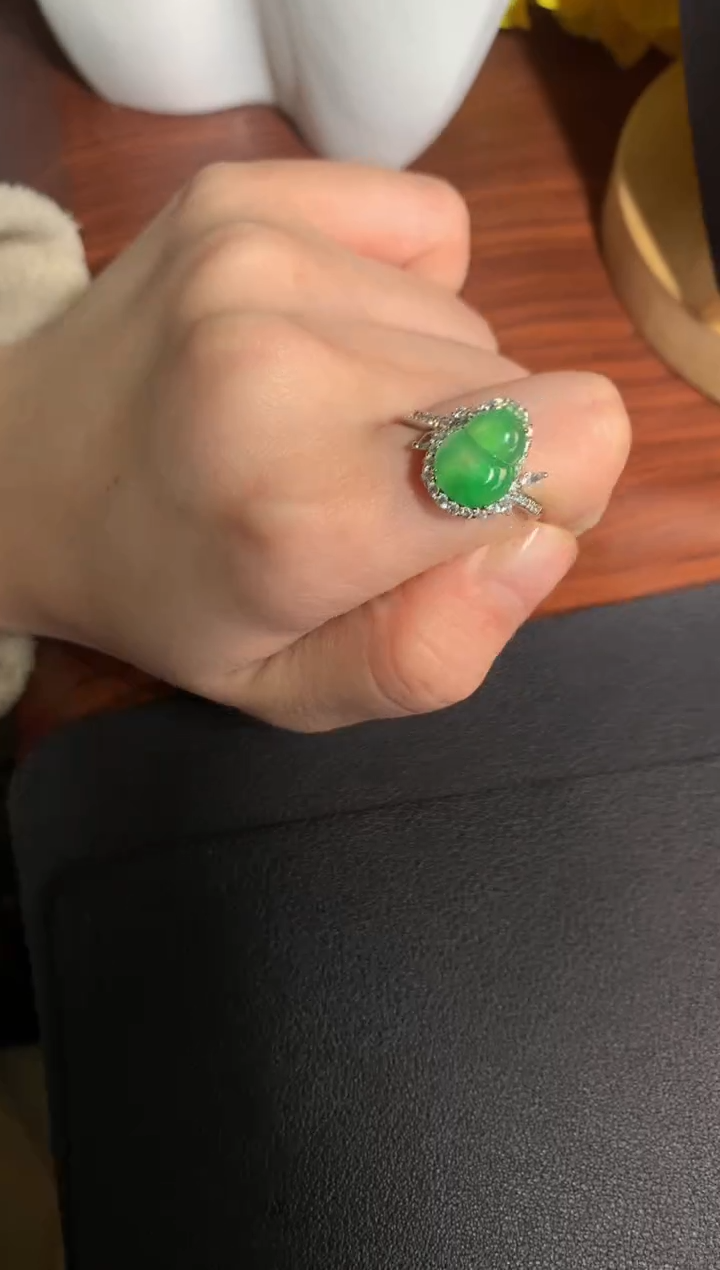 【闪购商品】翡翠戒指银S925镶嵌翡翠