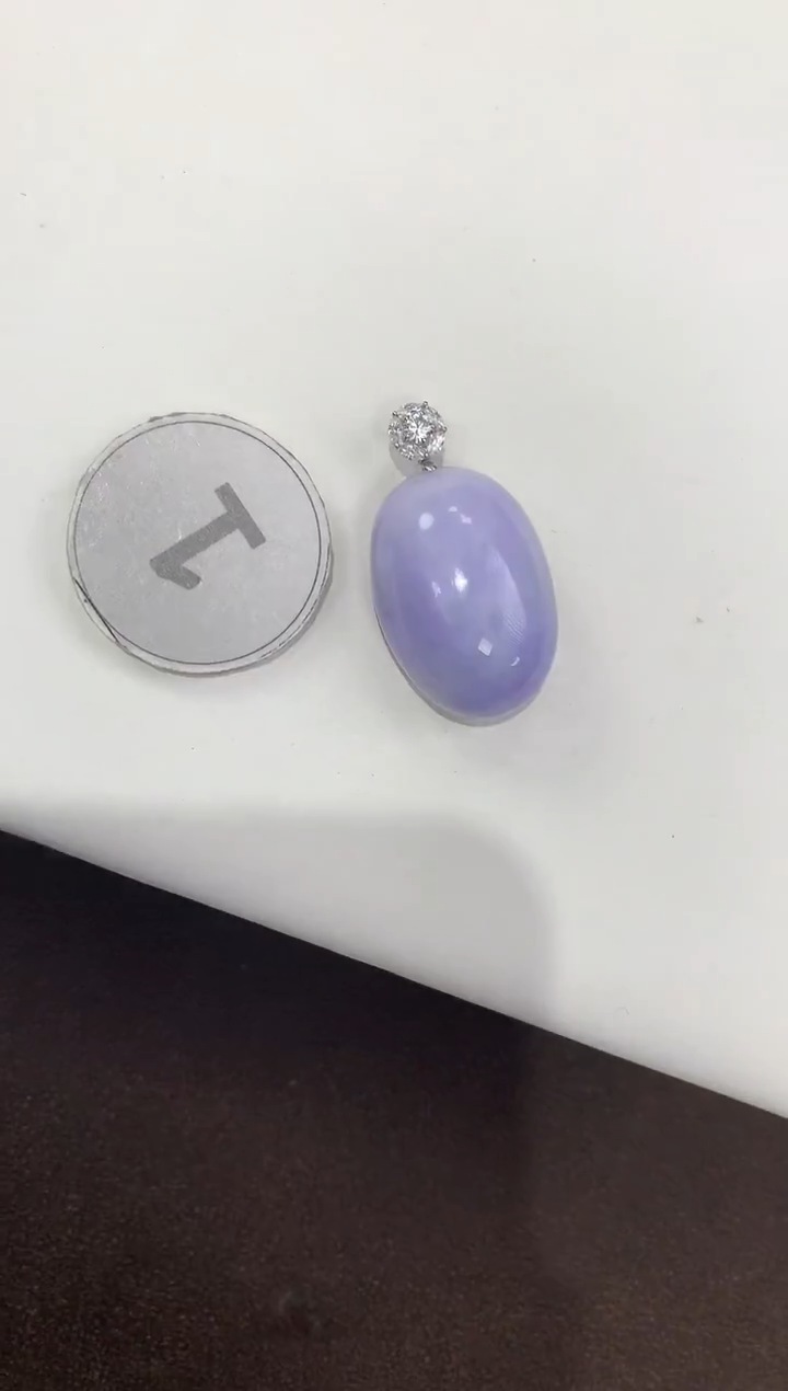 颈饰18K金镶嵌翡翠天然缅甸A货翡翠