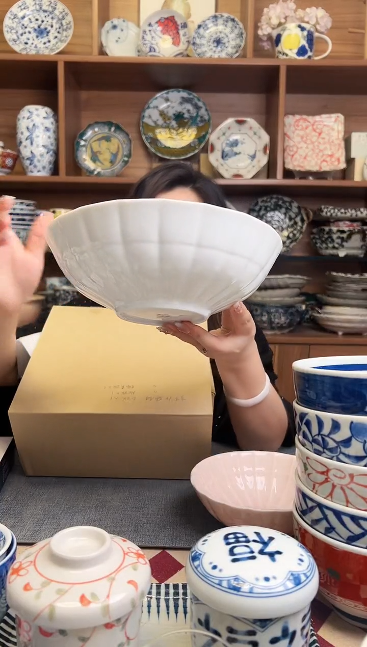 瓷片suzune（すずね）21cm麺鉢　白磁