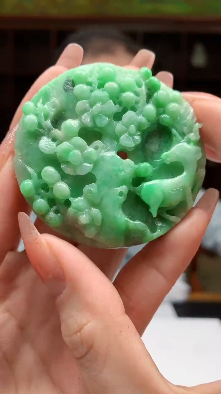 【闪购商品】定制翡翠未镶嵌1081ry-毛货挂件35