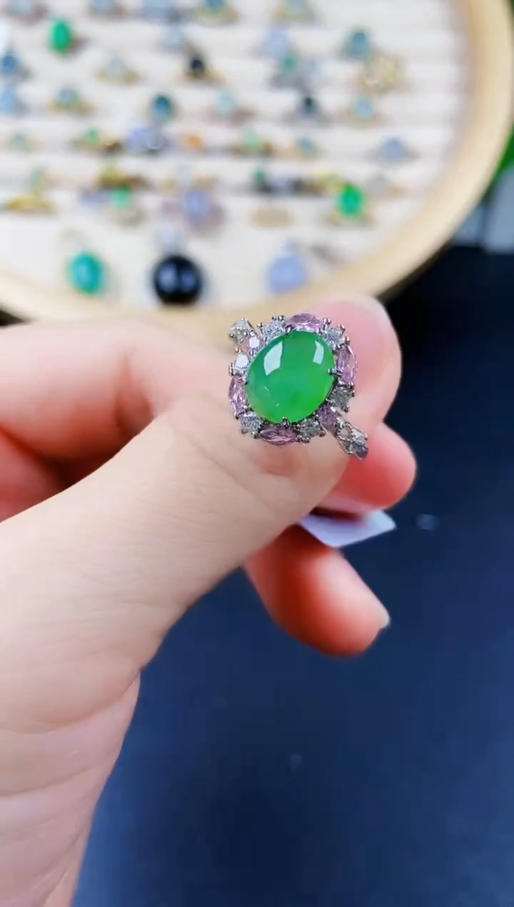 【闪购商品】翡翠戒指银S925镶嵌121212010