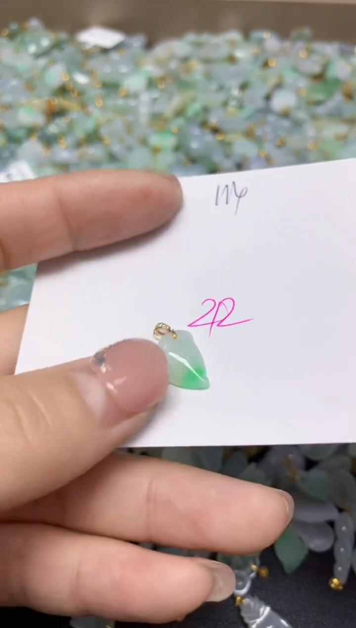 【闪购商品】翡翠挂件18K金镶嵌 天然翡翠A货