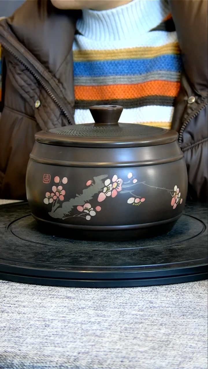 【闪购商品】建水全手工紫陶茶罐微瑕疵精磨072