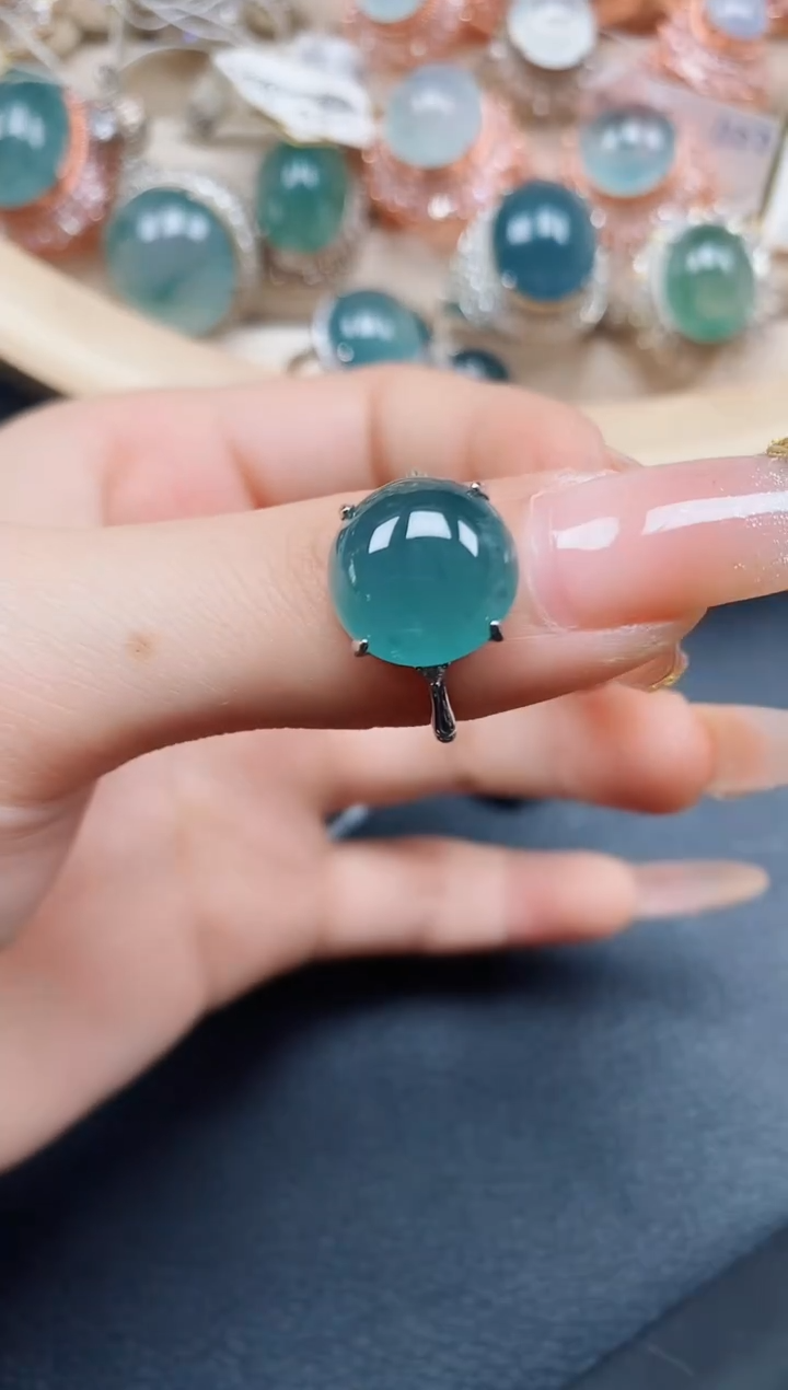 【闪购商品】翡翠戒指银S925镶嵌翡翠