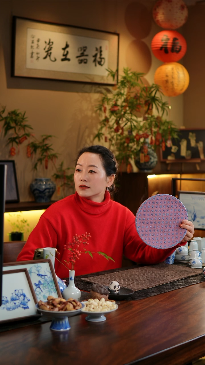 【闪购商品】织绣米字纹圆形茶席9号