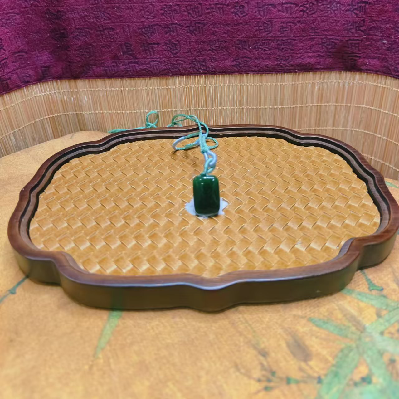 A和田玉碧玉无事牌吊坠5346