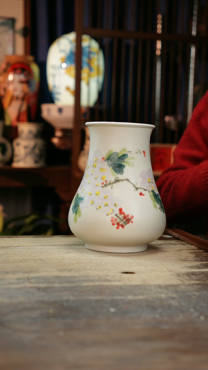 【闪购商品】瓷片景德镇纯手工釉下彩精品花瓶