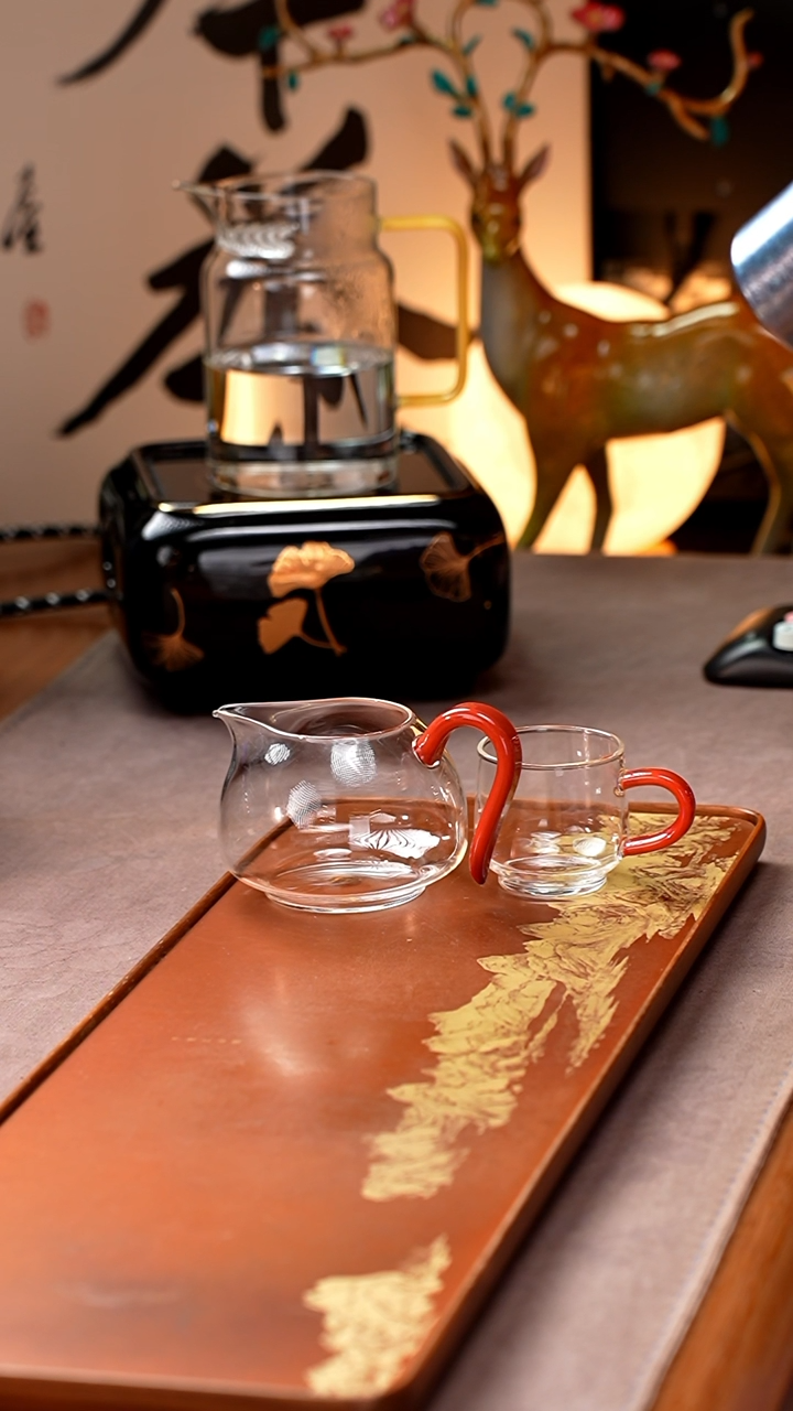 暗香疏影/炫彩锦文匀杯/汝红350ml+暗香疏影/炫彩水月杯/汝红