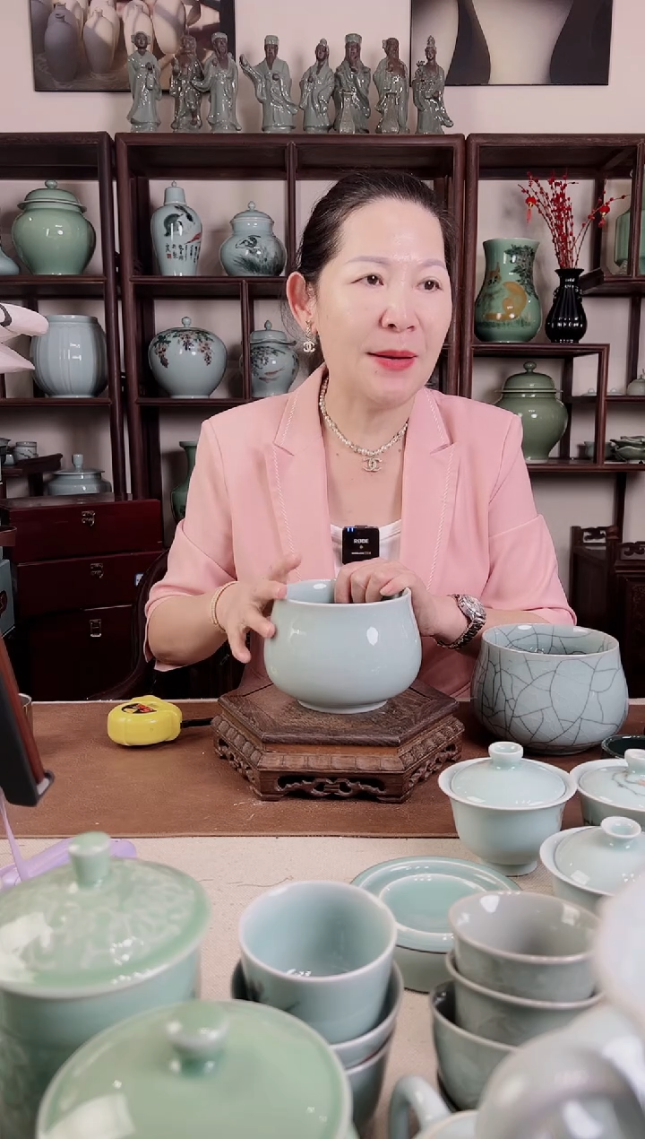 龙泉青瓷 粉青 钵