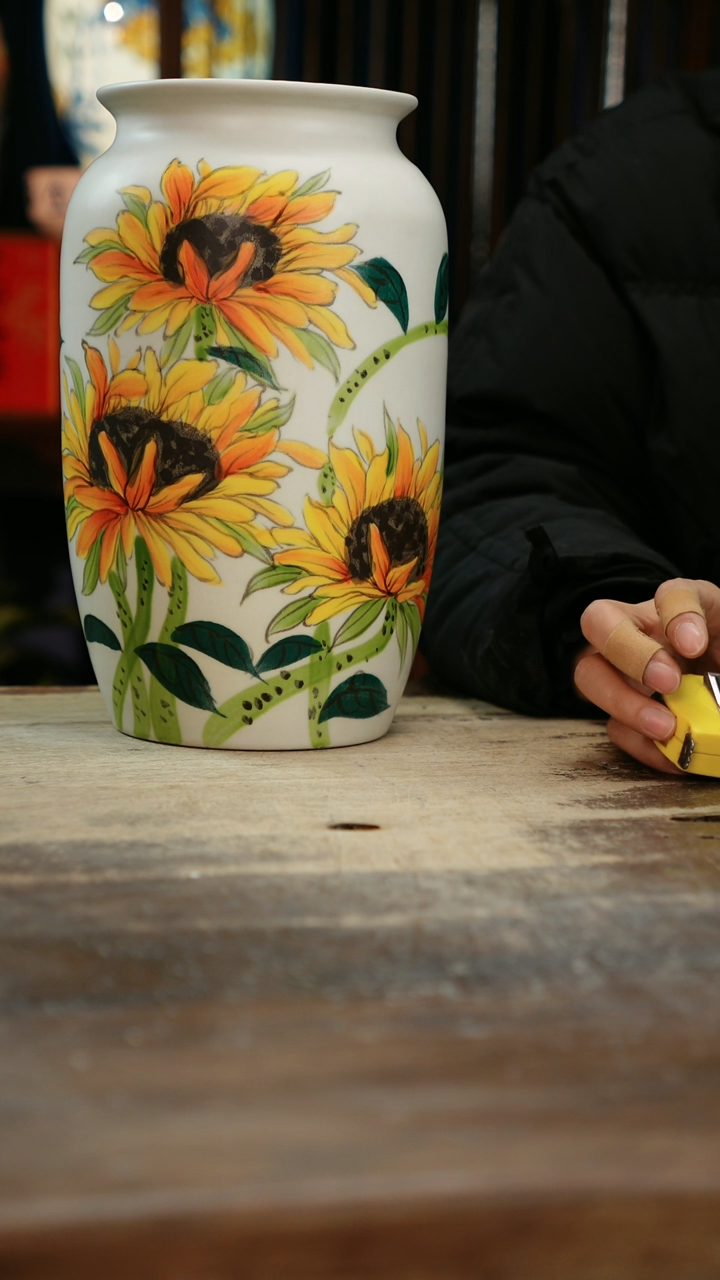 【闪购商品】瓷片景德镇纯手工釉下彩精品花瓶