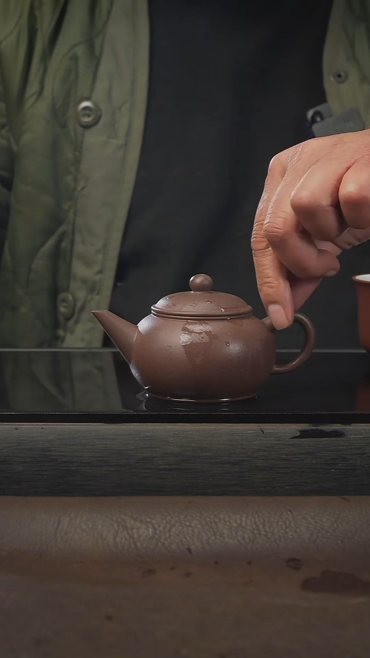 茶壶紫砂天青泥 标平 140cc