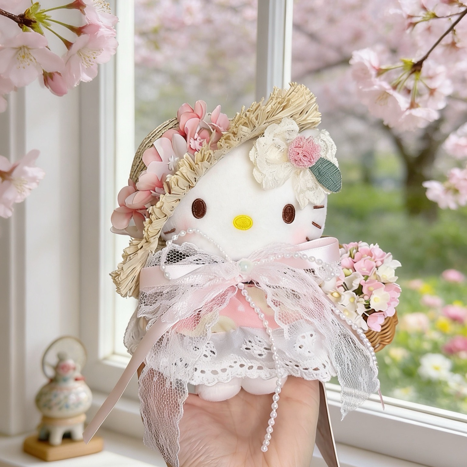 正版HelloKitty花漾甜莓kt包包挂件三丽鸥玩偶送人生日礼物女