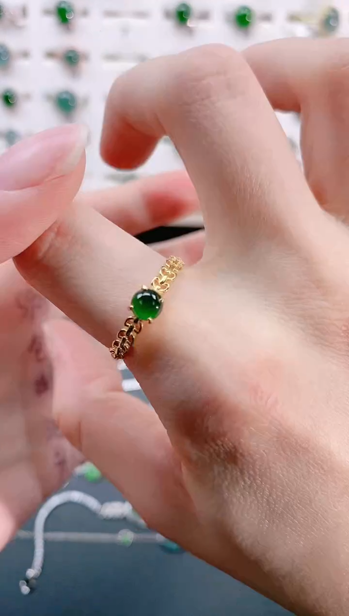 【闪购商品】翡翠戒指银S925镶嵌天然翡翠