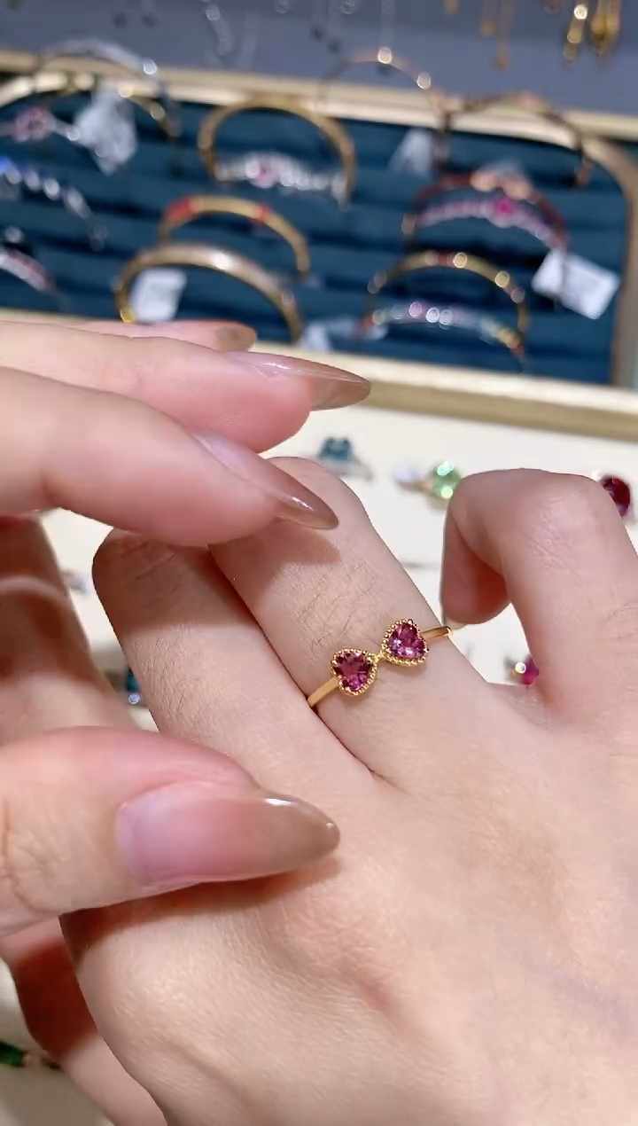 【闪购商品】碧玺戒指18K金镶嵌戒指