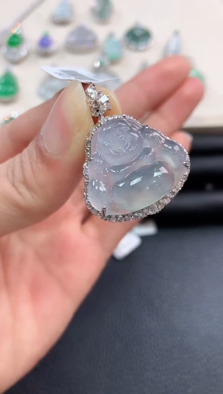 【闪购商品】翡翠吊坠(不含链)18K金镶嵌b110       