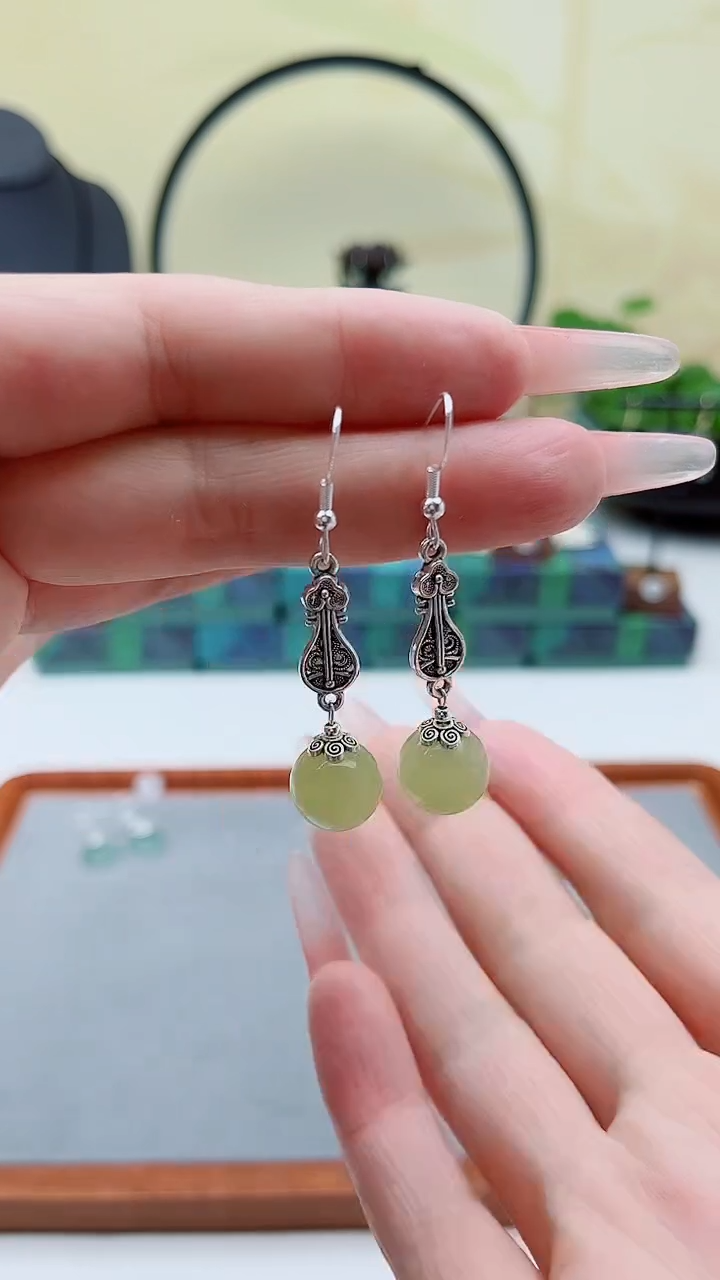 未镶嵌东陵石耳饰6233