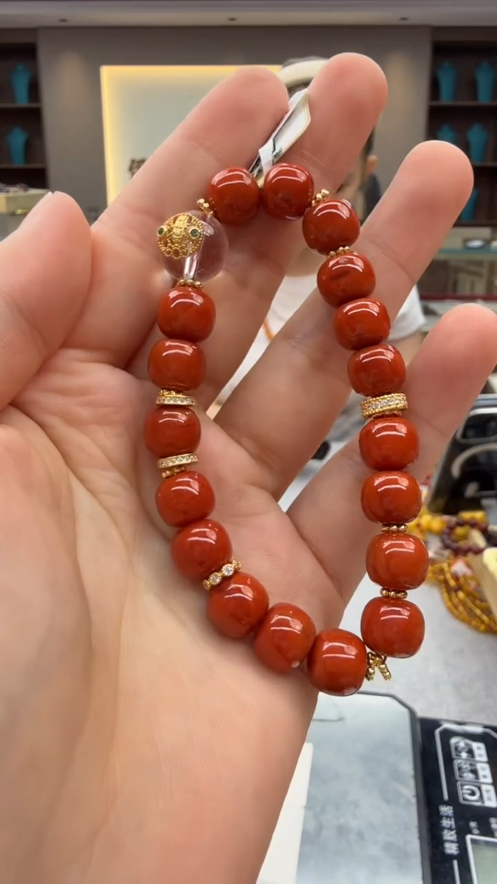 手链未镶嵌南红玛瑙50秒拍号 假一罚三