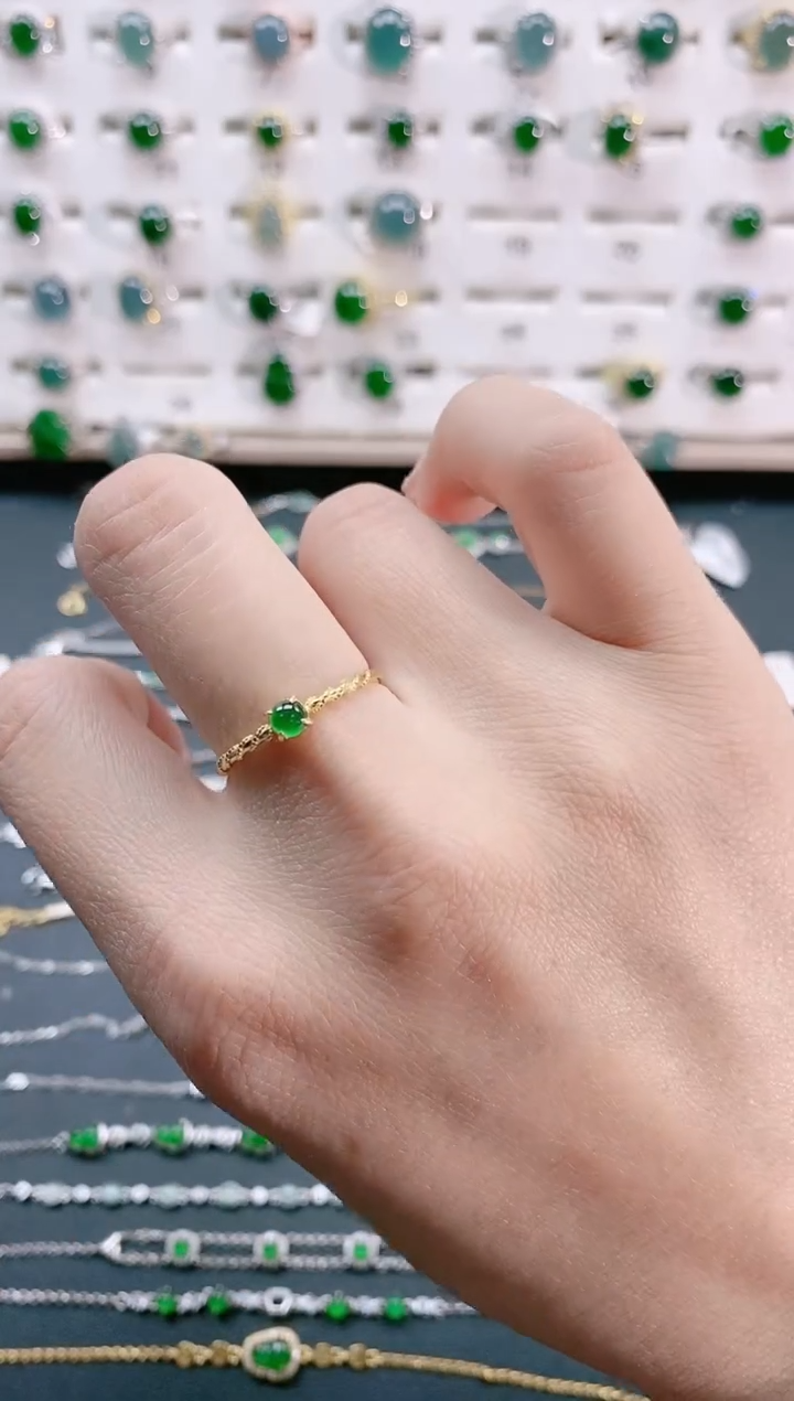 【闪购商品】翡翠戒指银S925镶嵌天然翡翠