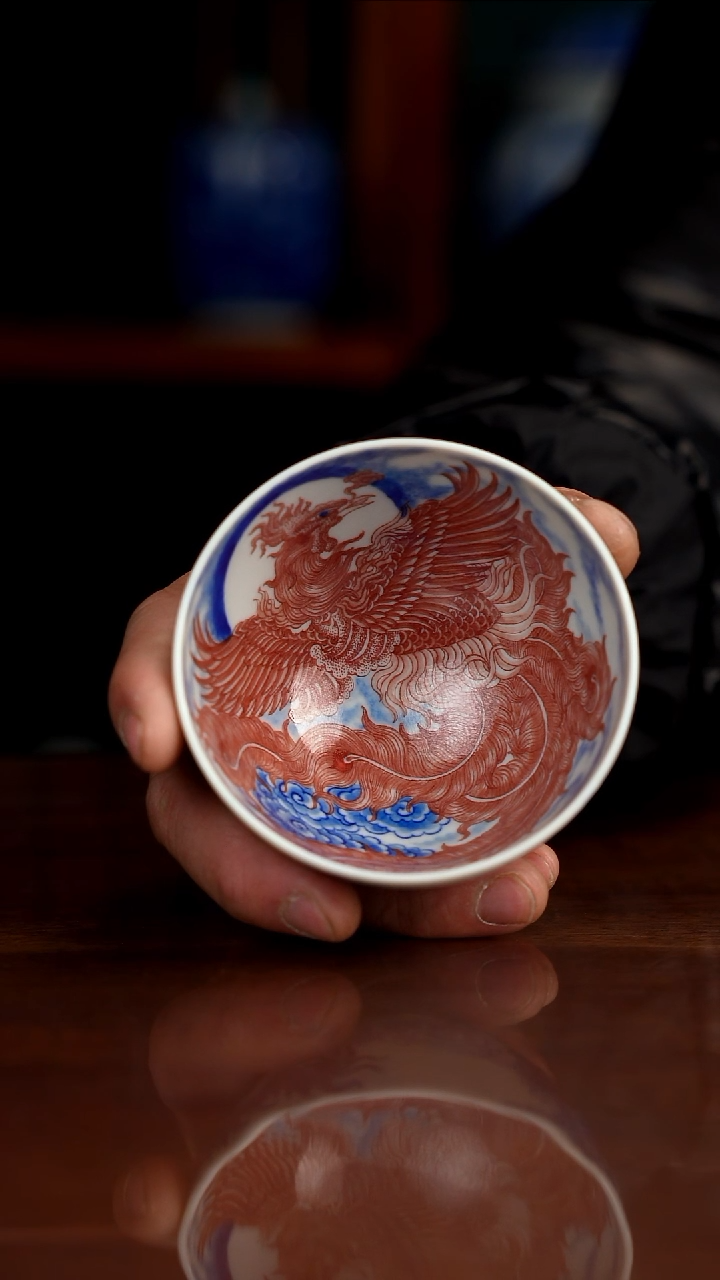 自成堂柴窑青花釉里红