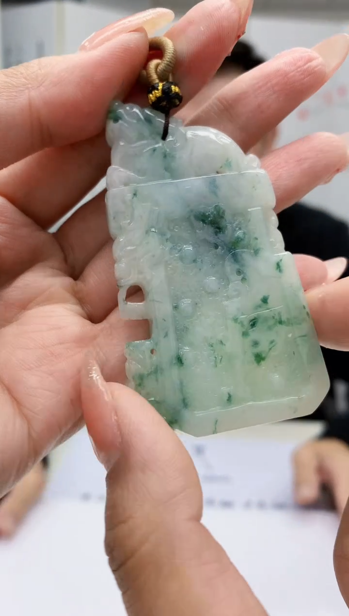 【闪购商品】定制翡翠未镶嵌5152MM-毛货挂件88