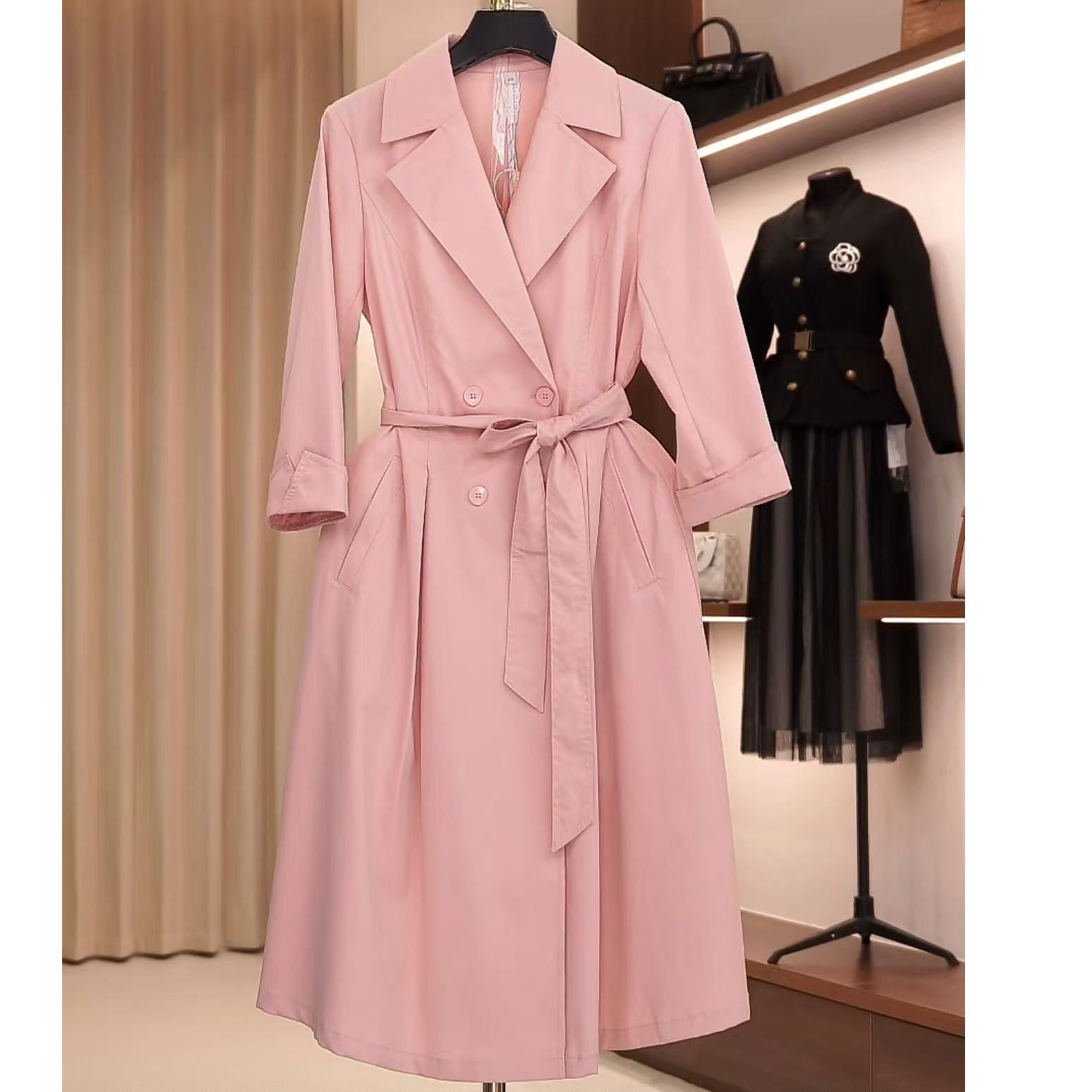 长款中长款春季大衣薄款秋季女装风衣宽松型厚款常规FF3351