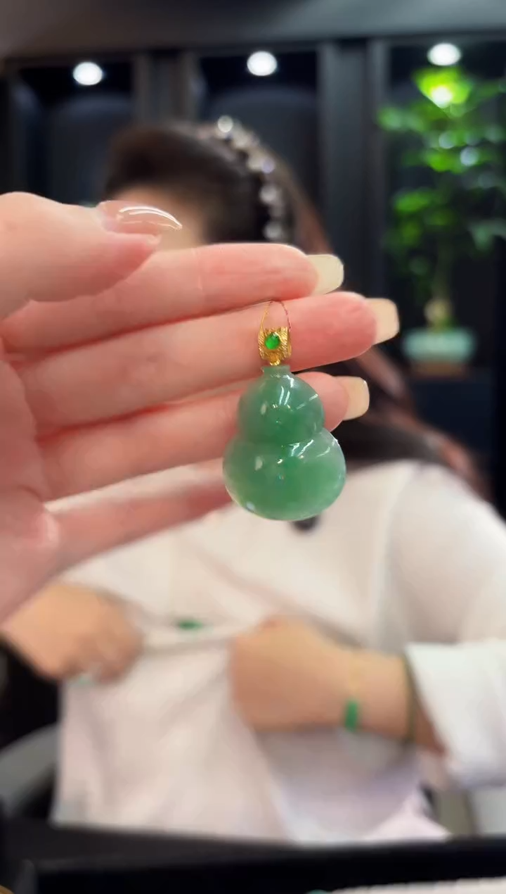 吊坠(不含链)18K金镶嵌翡翠 缅料A货/支持复检/一件