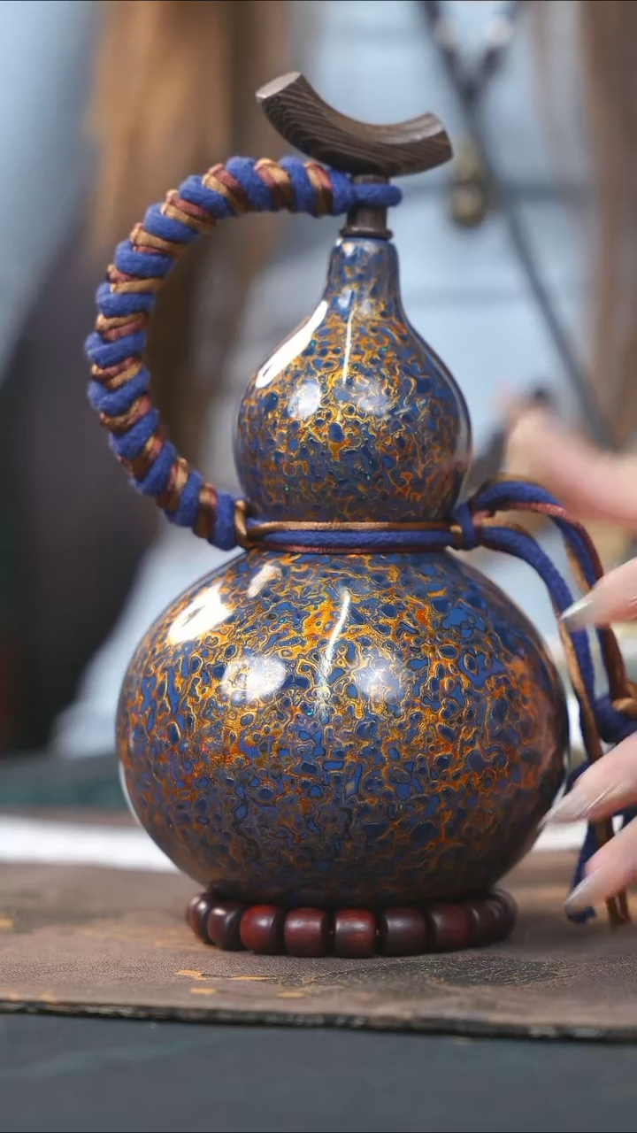 【闪购商品】WK265漆艺酒葫芦不包手串及旋转底座