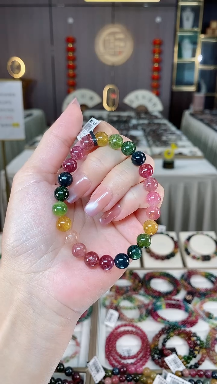 未镶嵌老矿碧玺单圈手串8mm+碧玺多样性发一条hon