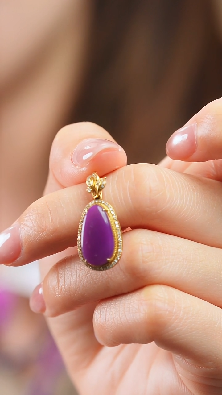 苏纪石（舒俱来）18K金镶嵌吊坠(不含链)677