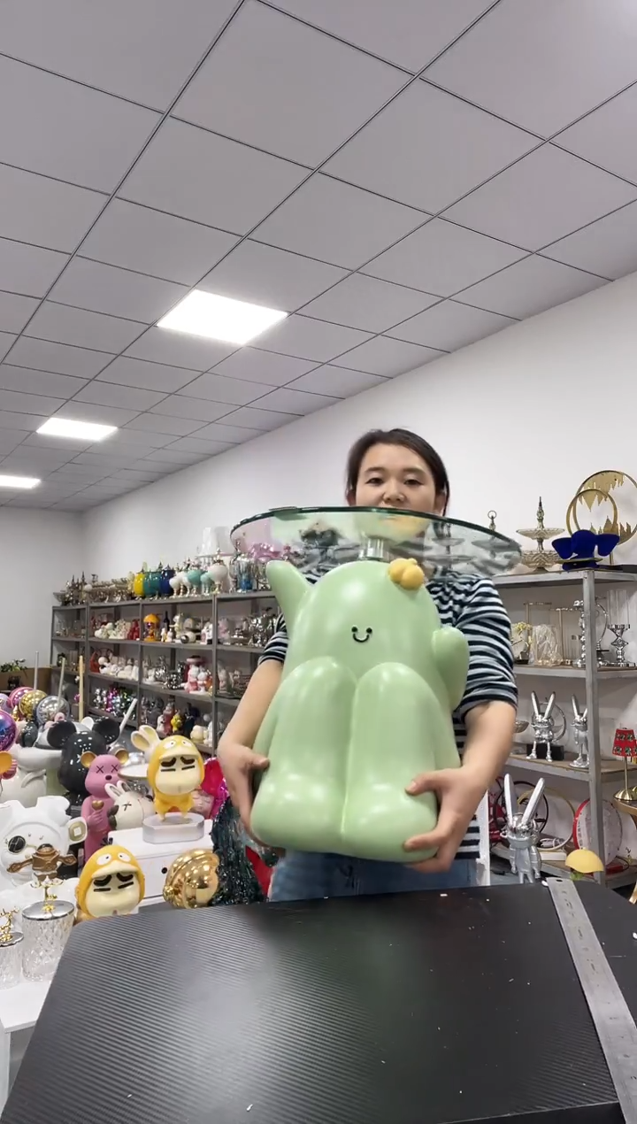 树脂呆萌仙人掌边几