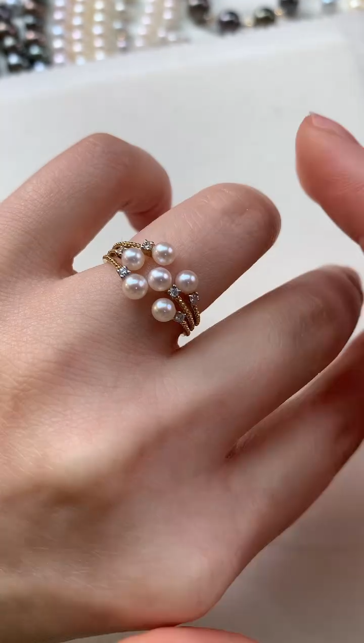 【闪购商品】海水珍珠戒指18K金镶嵌D714|2980