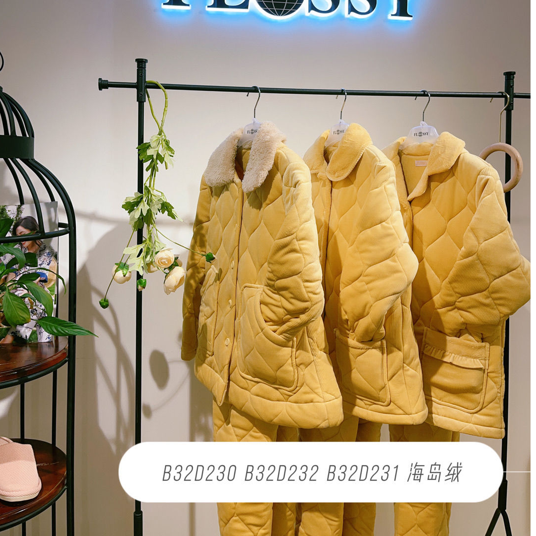 弗劳思女士冬季三层加绒加厚保暖家居服套装AD232