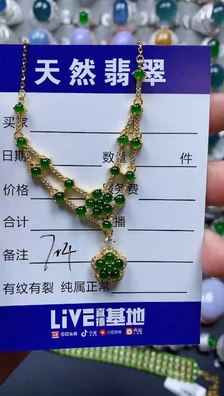 【闪购商品】翡翠颈饰银S925镶嵌0704