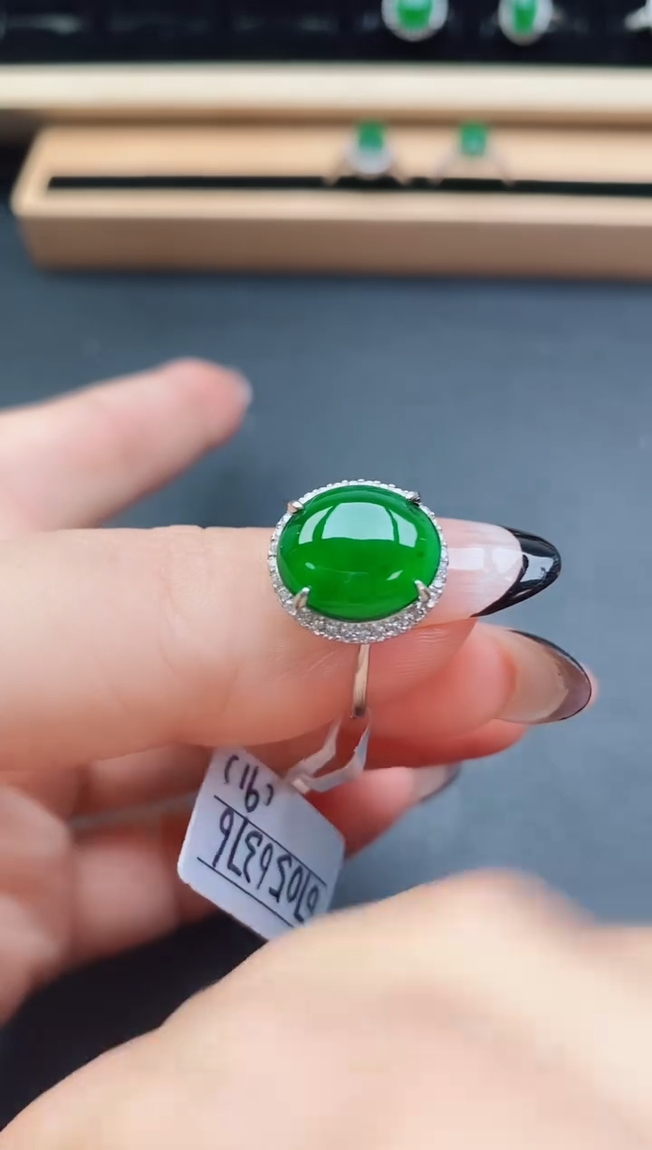翡翠戒指银S925镶嵌1