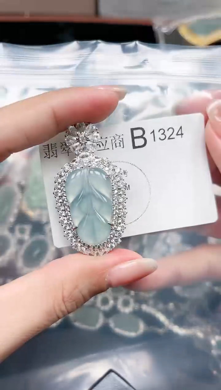 【闪购商品】翡翠颈饰未镶嵌1324赠皮绳