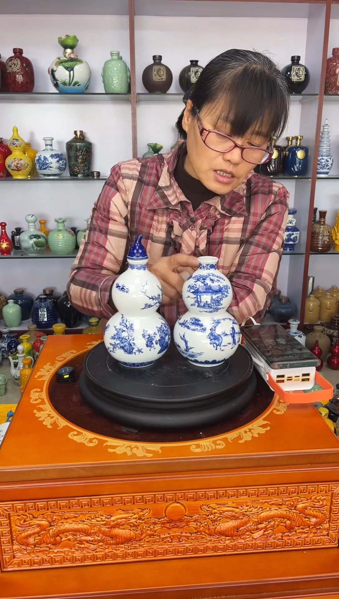 瓶瓷   1斤装青花葫芦2个       陶瓷空酒坛