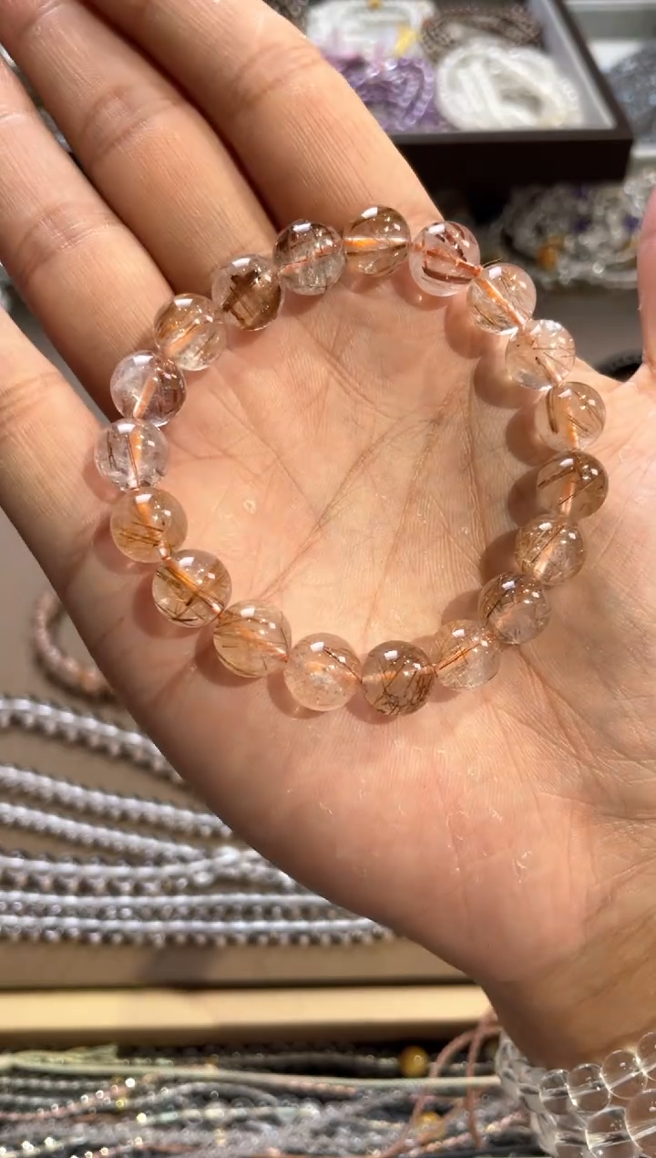 水晶手链未镶嵌铜发晶10mm