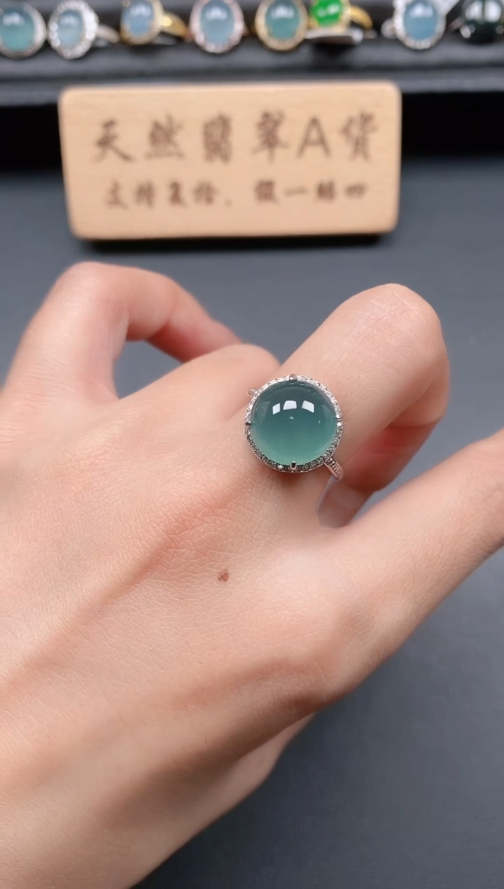 银S925镶嵌戒指翡翠11