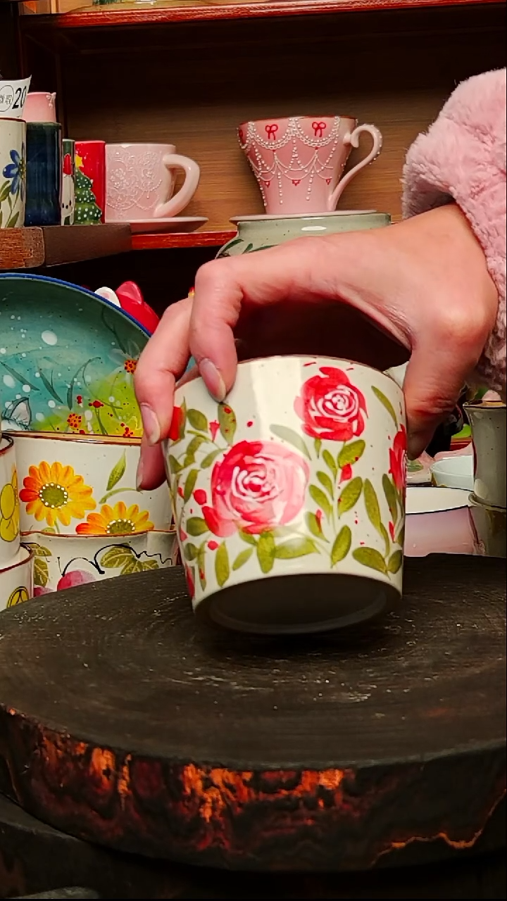 摆件陶景德镇创意手绘高温陶瓷有瑕