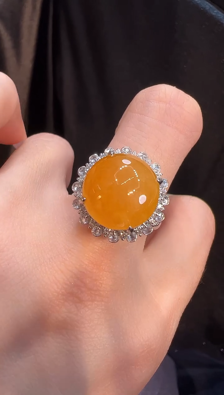 【闪购商品】翡翠戒指18K金镶嵌戒指